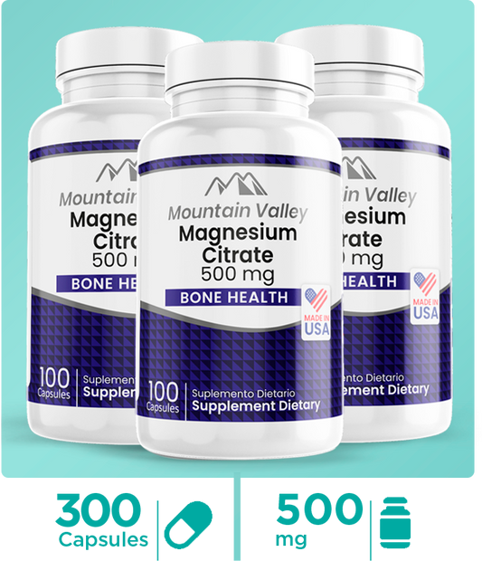 CITRATO DE MAGNESIO | 500 MG | 300 CAPSULES | MOUNTAIN VALLEY