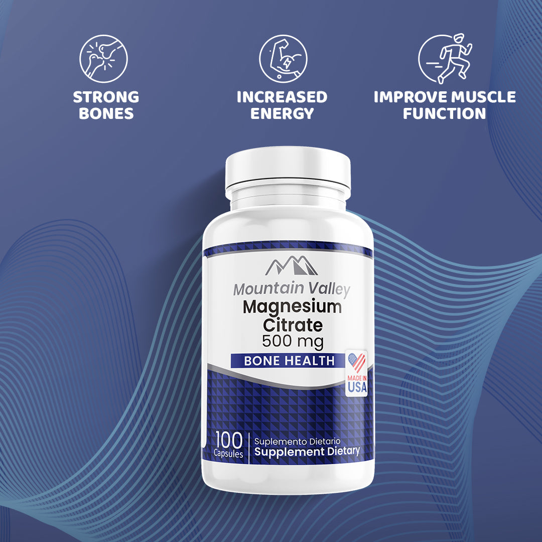 CITRATO DE MAGNESIO | 500 MG | 300 CAPSULES | MOUNTAIN VALLEY