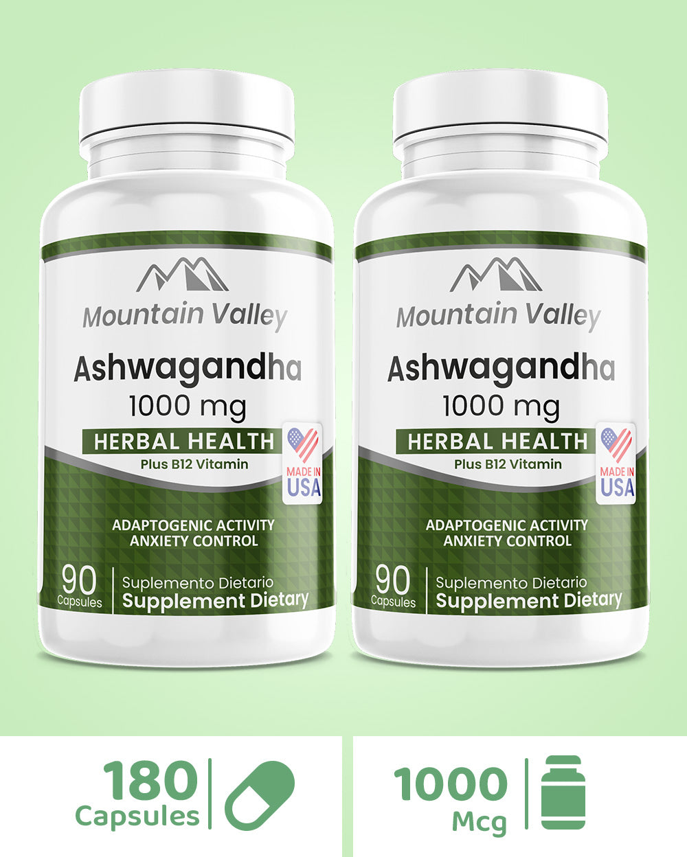 ASHWAGANDHA | 1.000 MG | 180 SOFTGELS | MOUNTAIN VALLEY