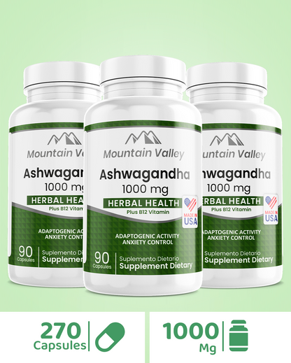 ASHWAGANDHA | 1.000 MG | 270 SOFTGELS | MOUNTAIN VALLEY